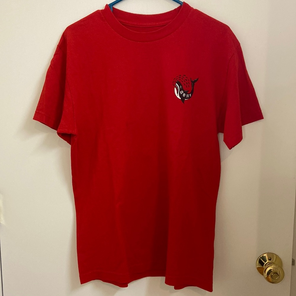 Mens red lurking class by sketchy tank t shirt